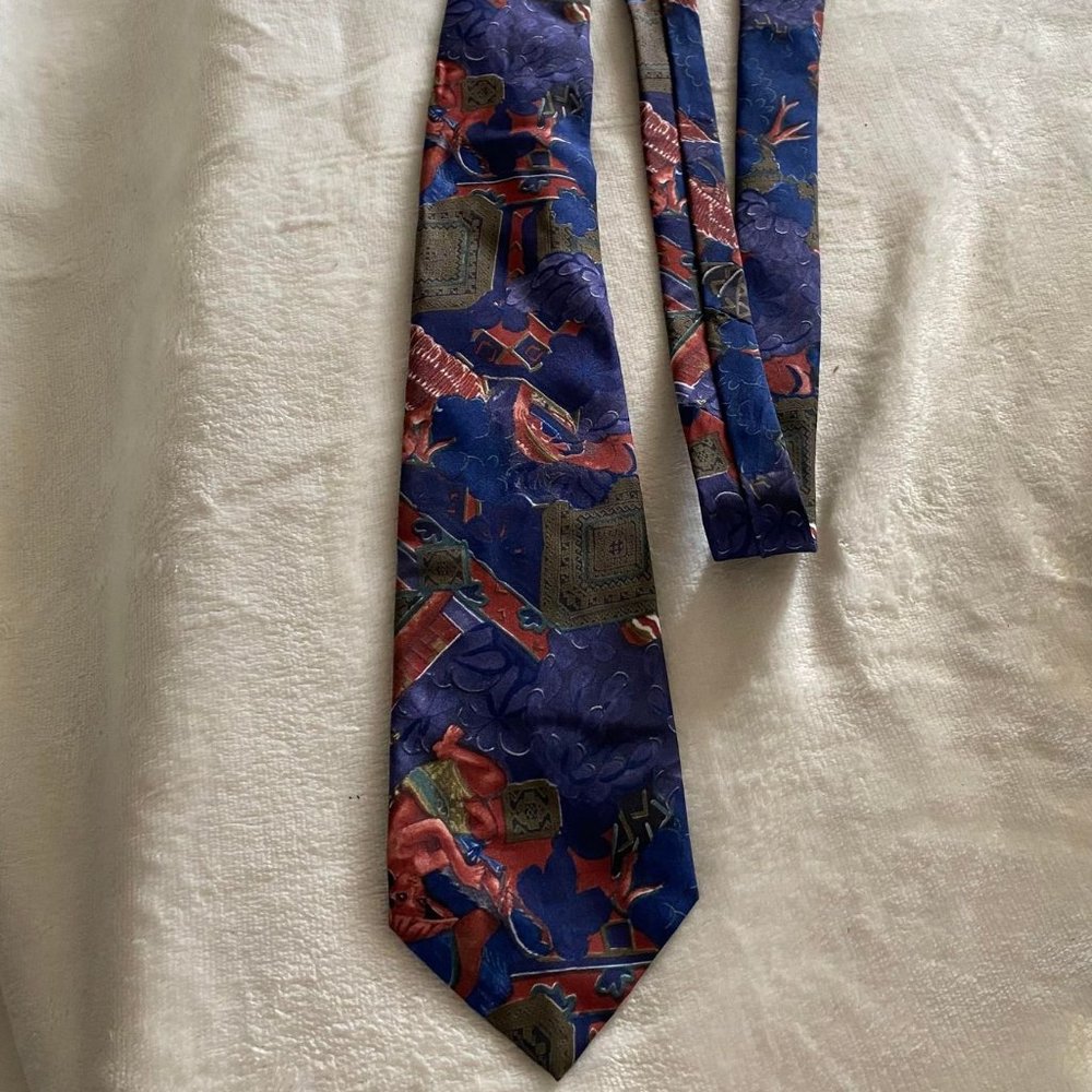 EUC Men's Custom Designed Blue Necktie